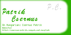 patrik csernus business card